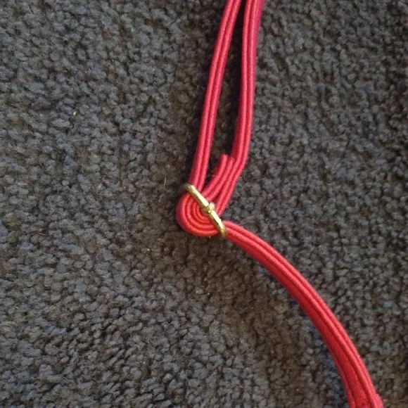 Chevron Crossbody Bag with Red Accents - Picture 7 of 7